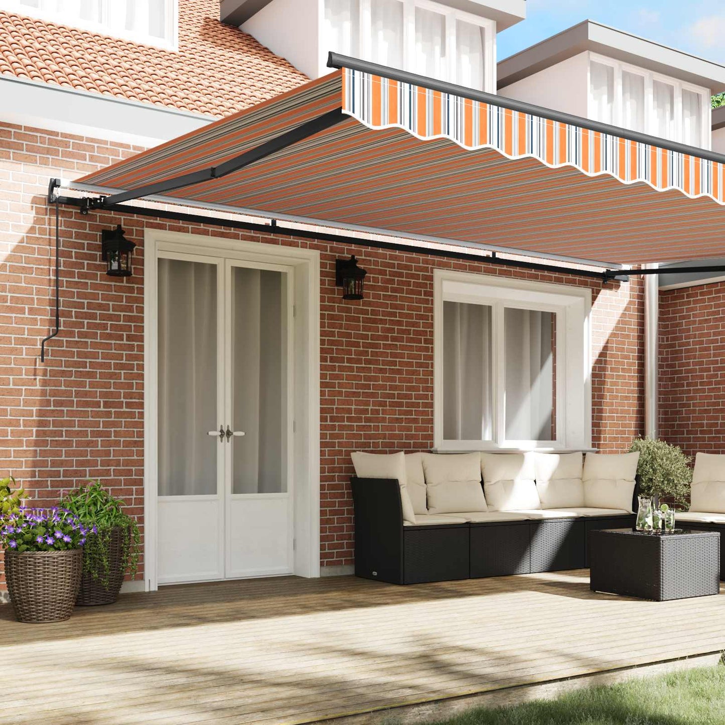 Uttrekkbar markise Flerfarget 500 × 350 cm