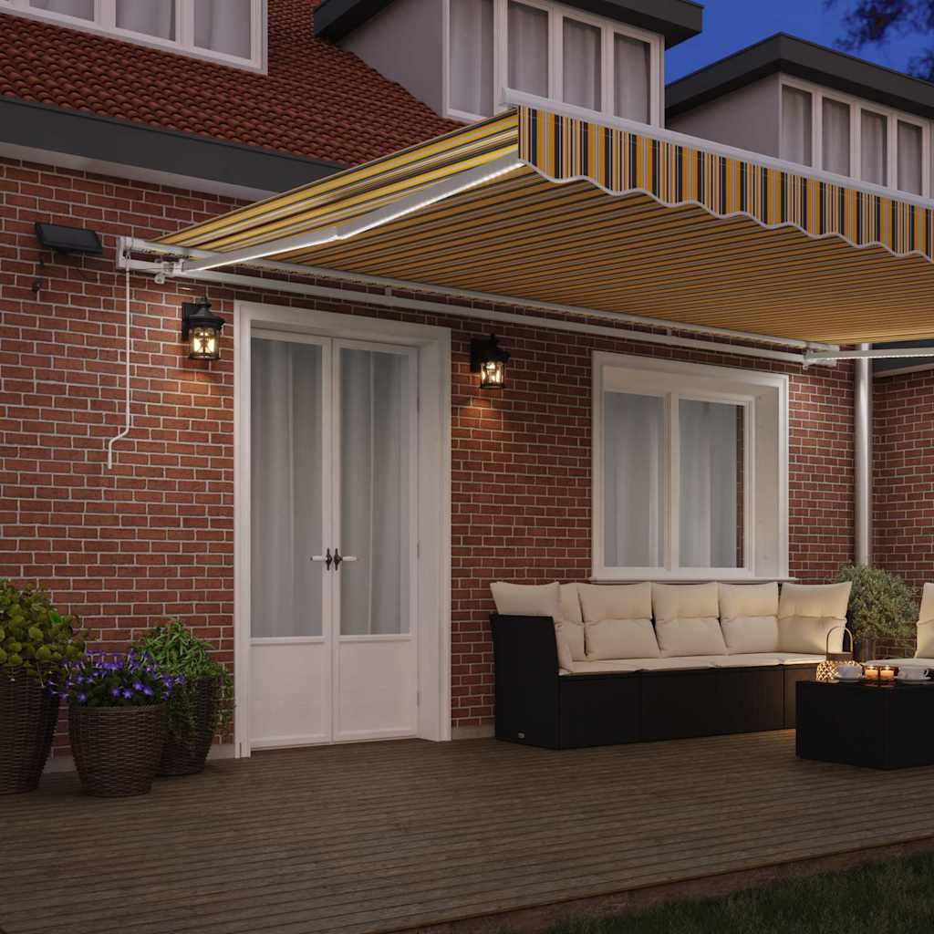 Uttrekkbar markise Flerfarget 500 × 350 cm Stoff og Aluminium