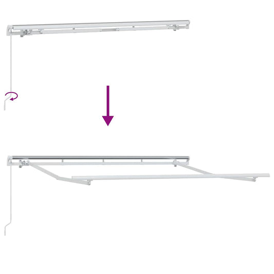 Uttrekkbar markise Beige 500 × 350 cm Polyester og aluminium