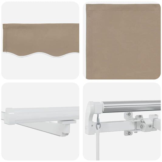 Uttrekkbar markise Beige 500 × 350 cm Stoff og Aluminium