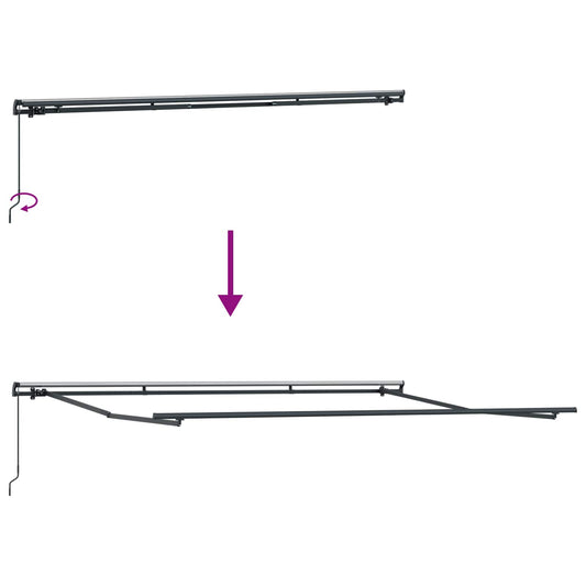 Uttrekkbar markise Beige 500 × 350 cm Polyester og aluminium