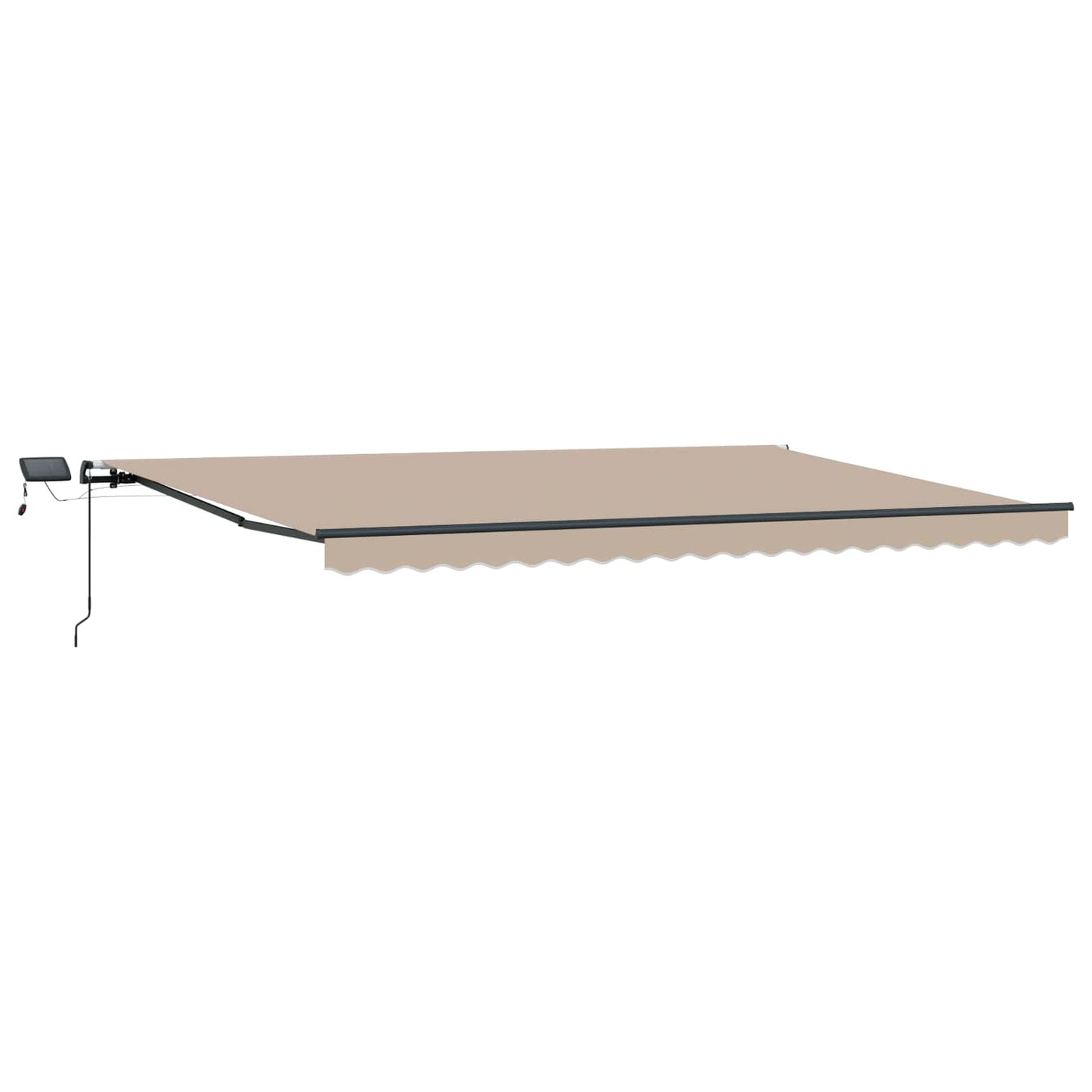Uttrekkbar markise Beige 500 × 350 cm Stoff og Aluminium