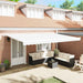 Uttrekkbar markise Hvit 500 × 350 cm Polyester og aluminium