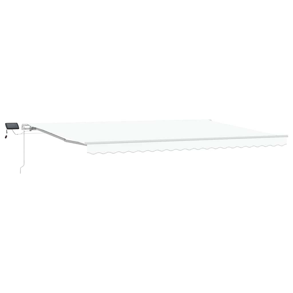 Uttrekkbar markise Hvit 500 × 350 cm Stoff og Aluminium