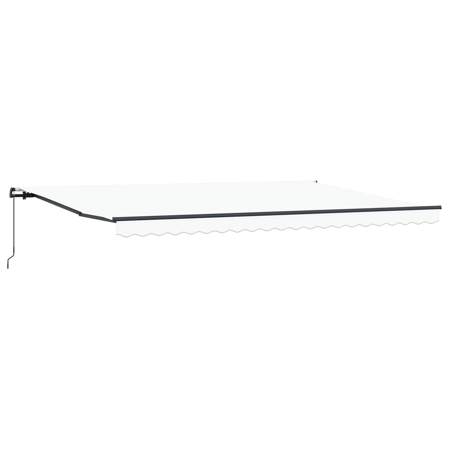 Uttrekkbar markise Hvit 500 × 350 cm Polyester og aluminium