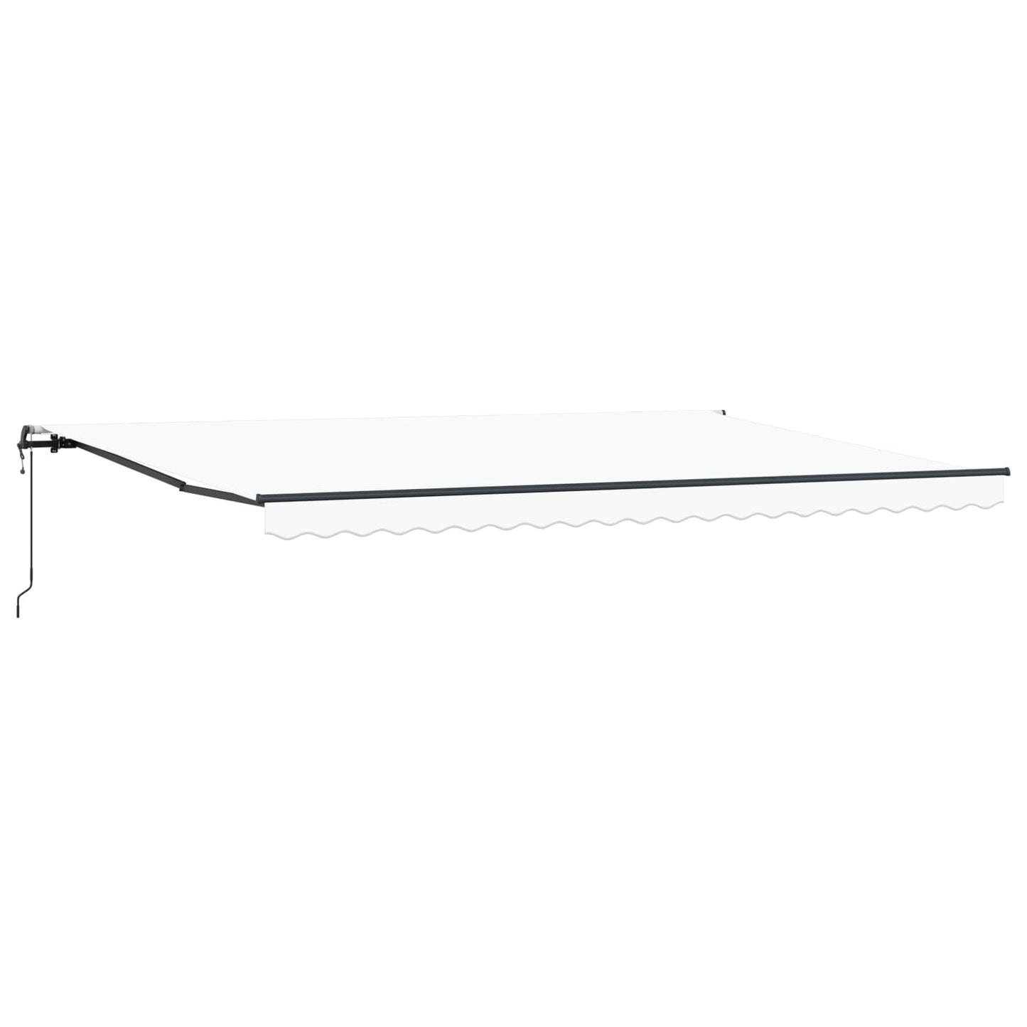Uttrekkbar markise Hvit 500 × 350 cm Stoff og Aluminium
