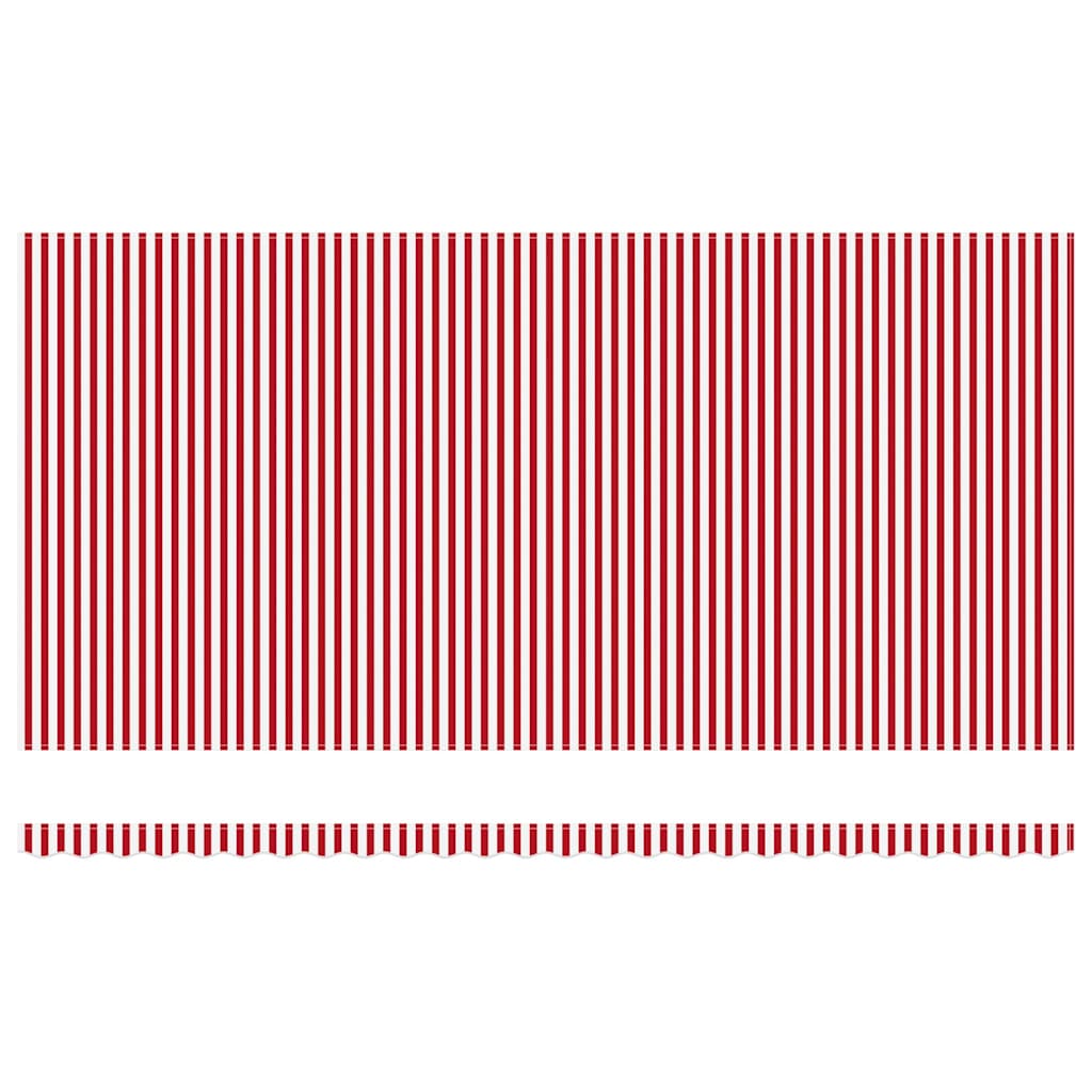 Innvendbar Markise Rød og Hvit 600 × 300 cm Stoff og Metall