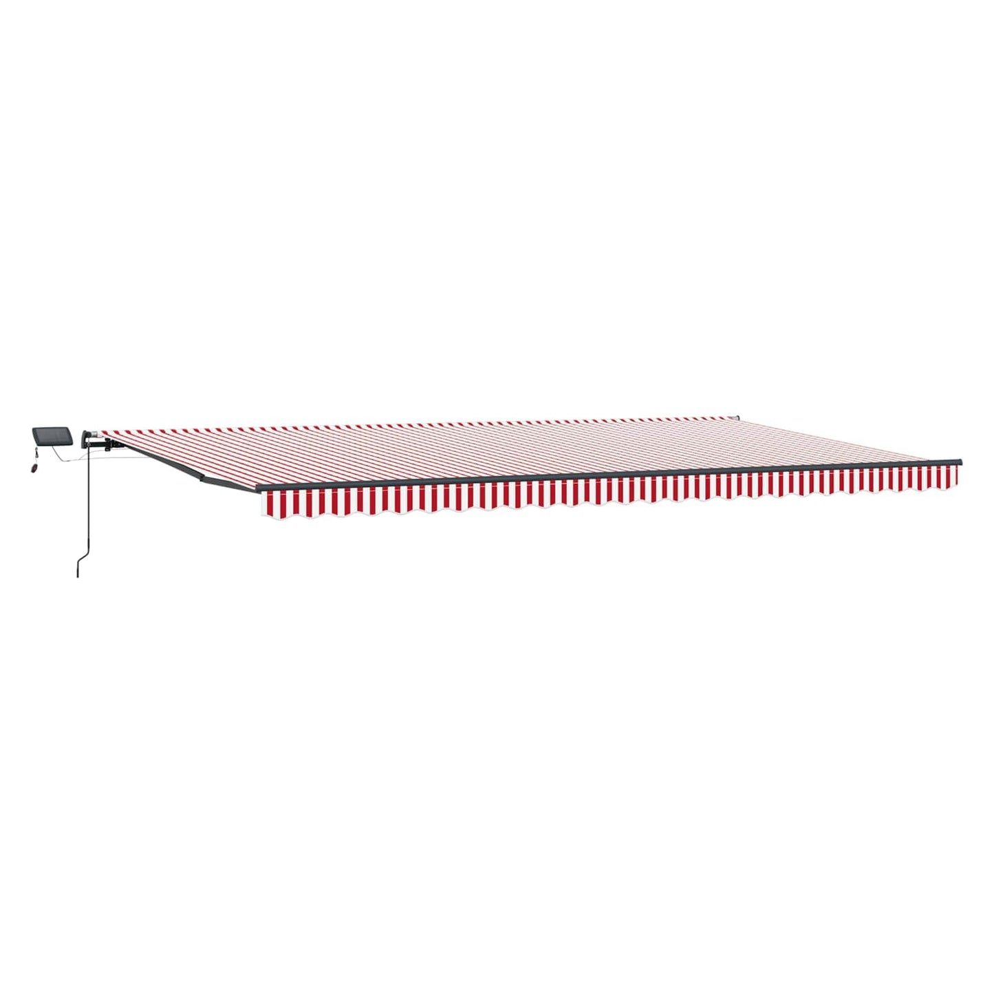 Uttrekkbar markise Rød og Hvit 600 × 300 cm Stoff og Aluminium