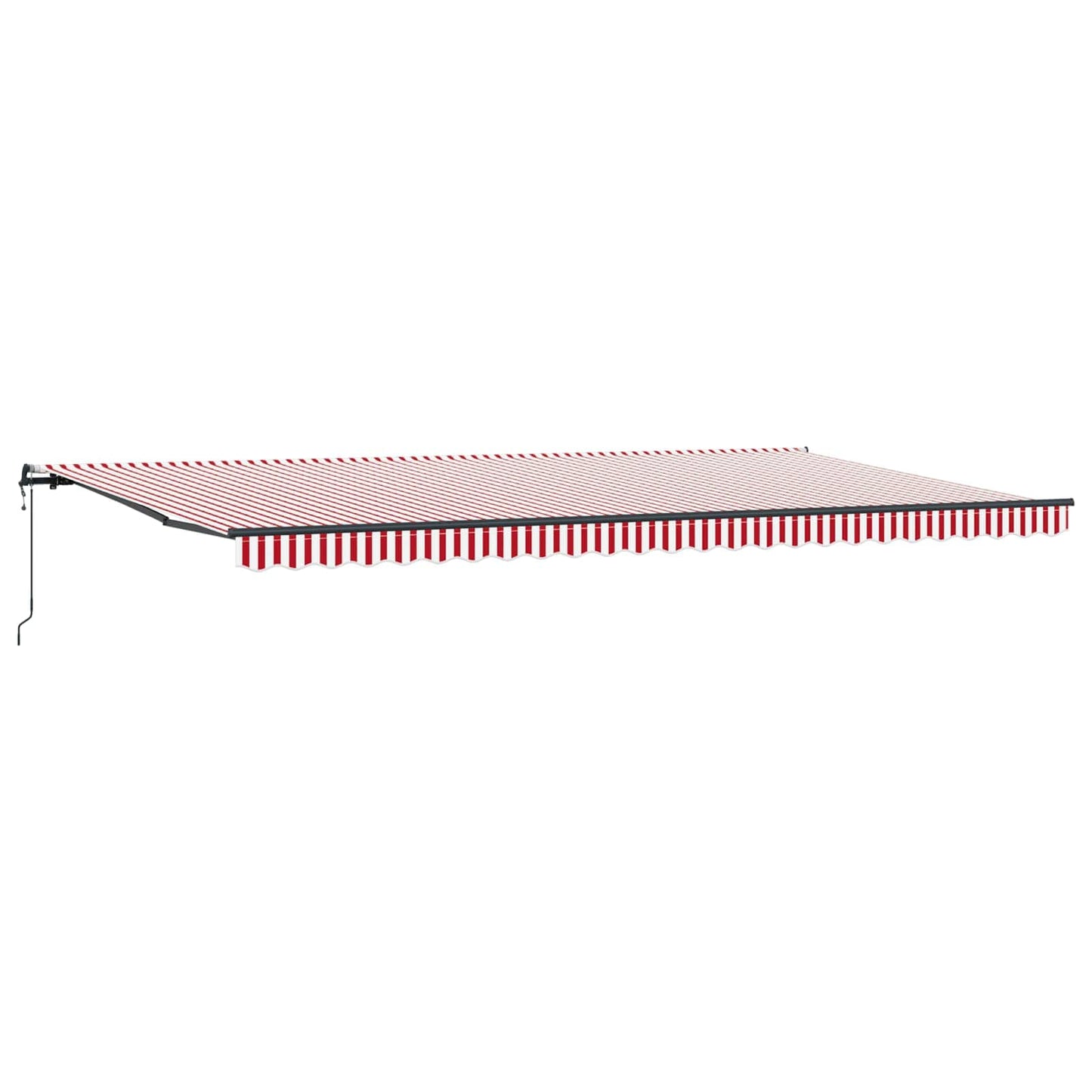Uttrekkbar markise Rød og Hvit 600 × 300 cm Stoff og Aluminium