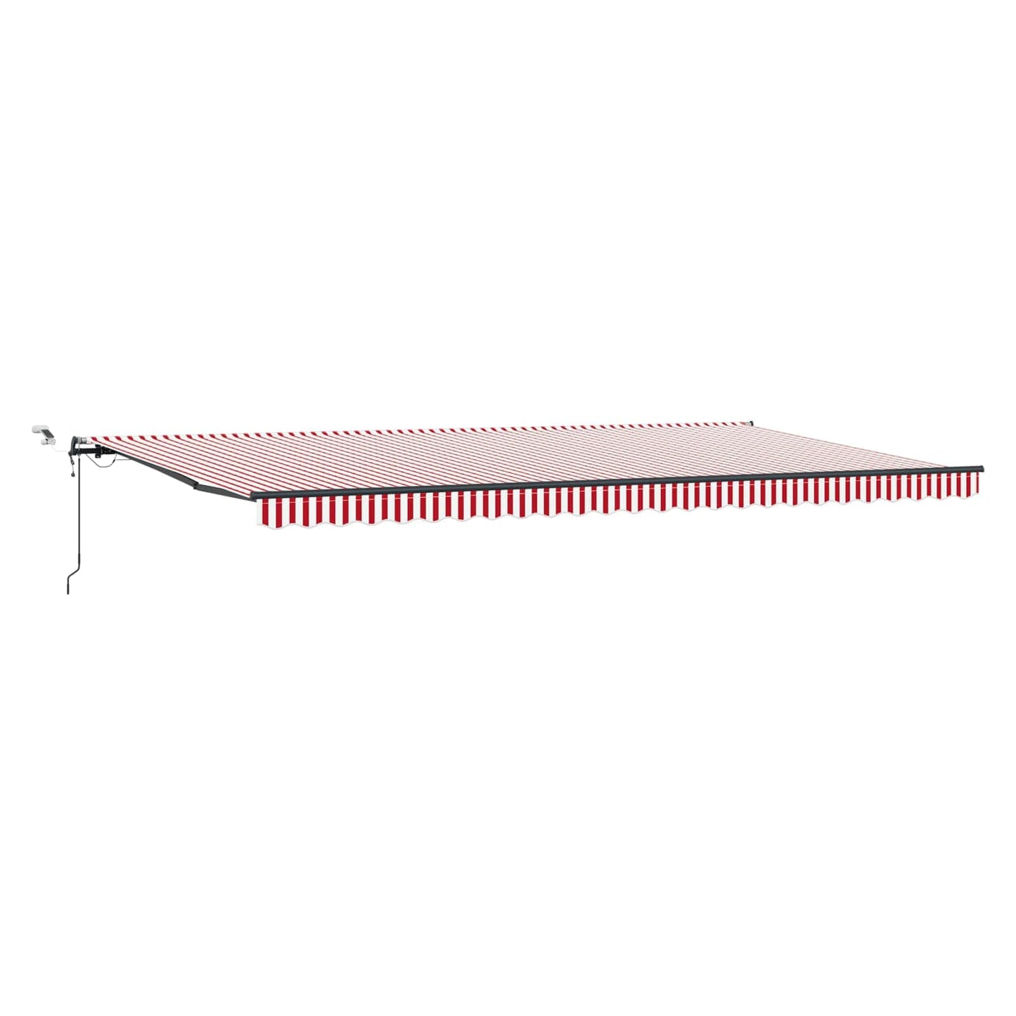 Uttrekkbar markise Rød og Hvit 600 × 300 cm Polyester