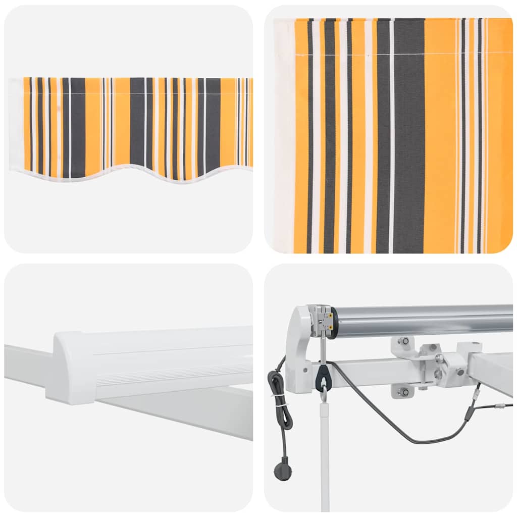 Innvendbar Markise Flerfarget 600 × 300 cm Polyester og Metall
