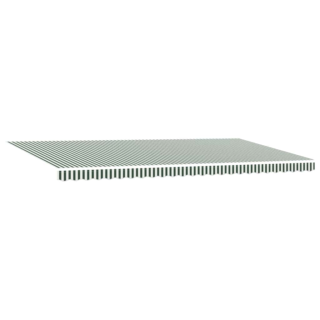 Uttrekkbar markise Grønn og hvit 600 × 300 cm