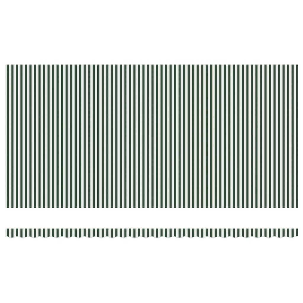 Uttrekkbar markise Grønn og hvit 600 × 300 cm
