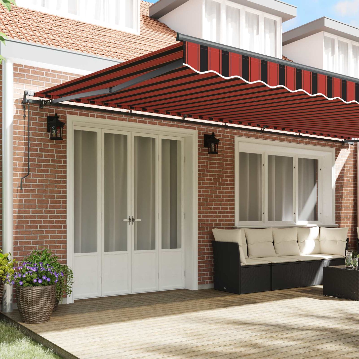Innvendbar Markise oransje og brun 600 × 350 cm