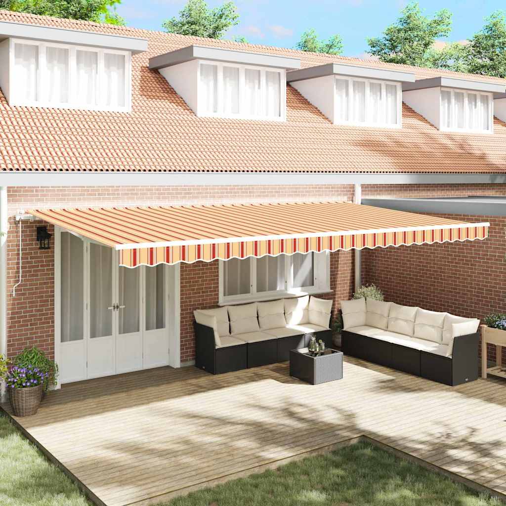 Elektrisk Utrekkbar Markise Gul og oransje 600 × 350 cm