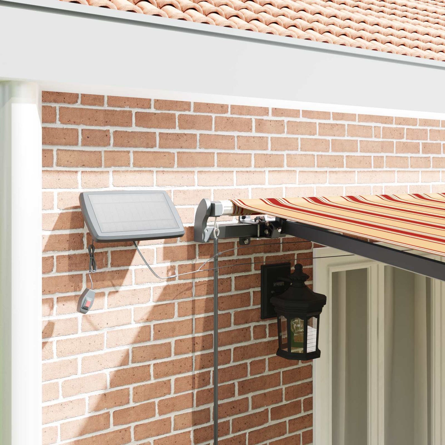 Innvendbar Markise gul og oransje 600 ×350 cm stoff