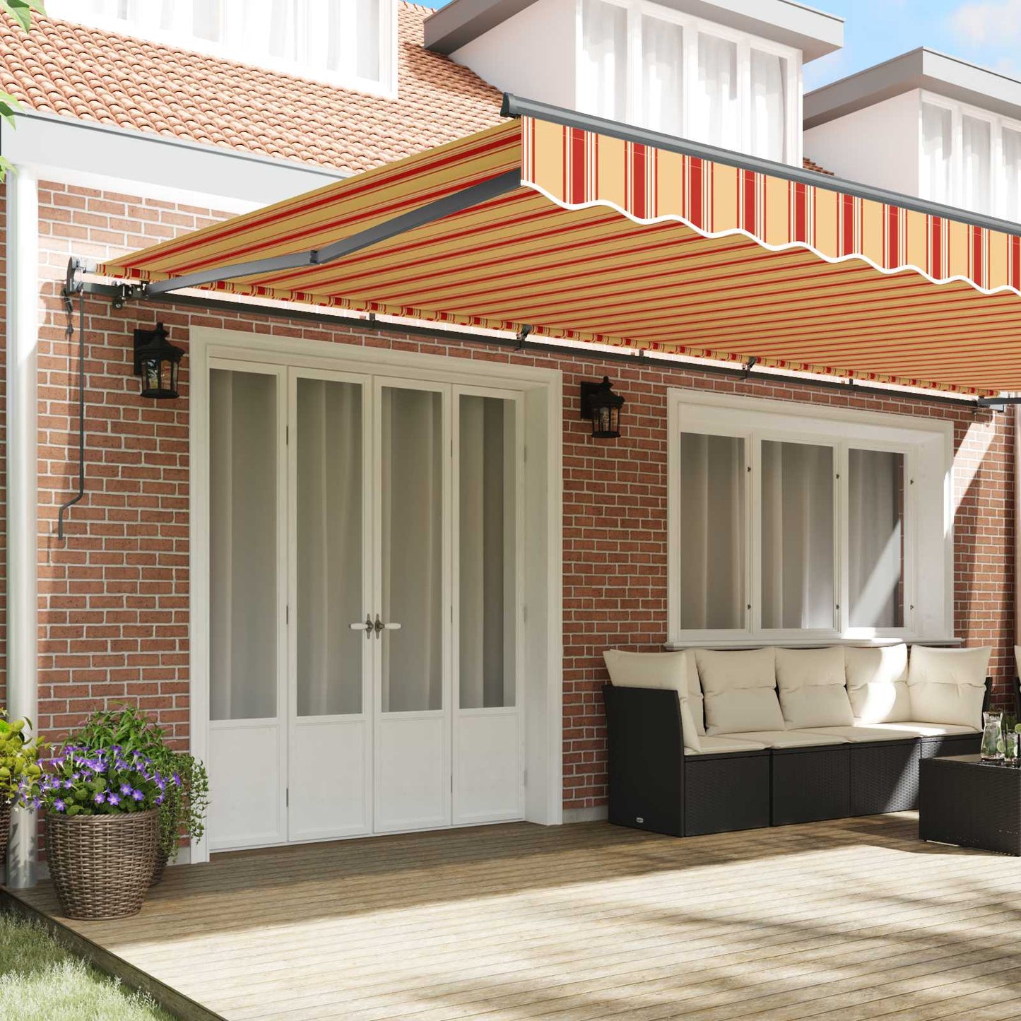 Innvendbar Markise Gul og oransje 600 × 350 cm