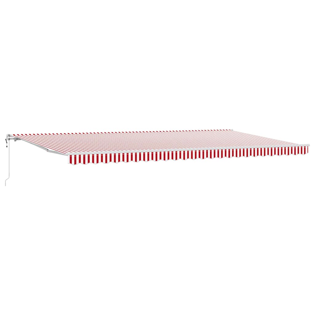 Elektrisk Utrekkbar Markise Rød og Hvit 600 × 350 cm