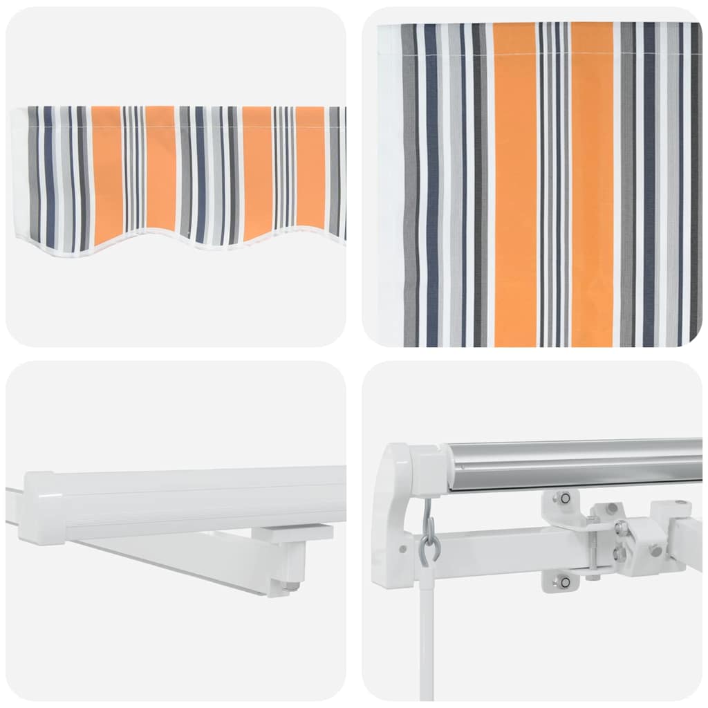 Uttrekkbar markise Flerfarget 600 × 350 cm Stoff og Aluminium