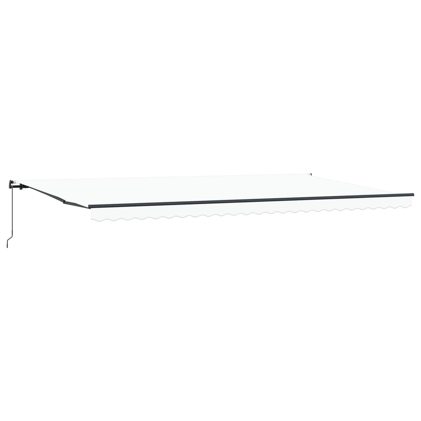Uttrekkbar markise Hvit 600 × 350 cm Polyester og aluminium