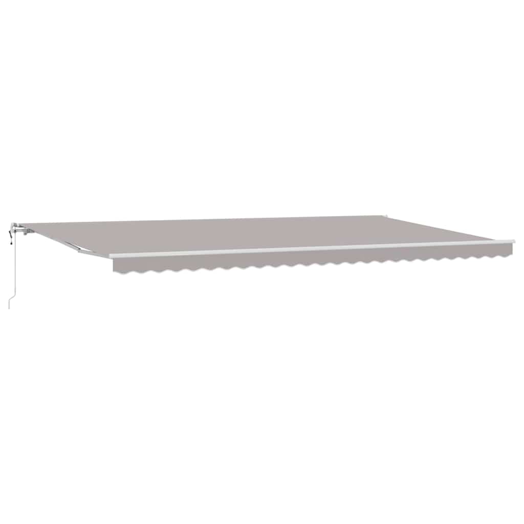 Uttrekkbar markise Lysegrå 600 × 350 cm Stoff og Aluminium