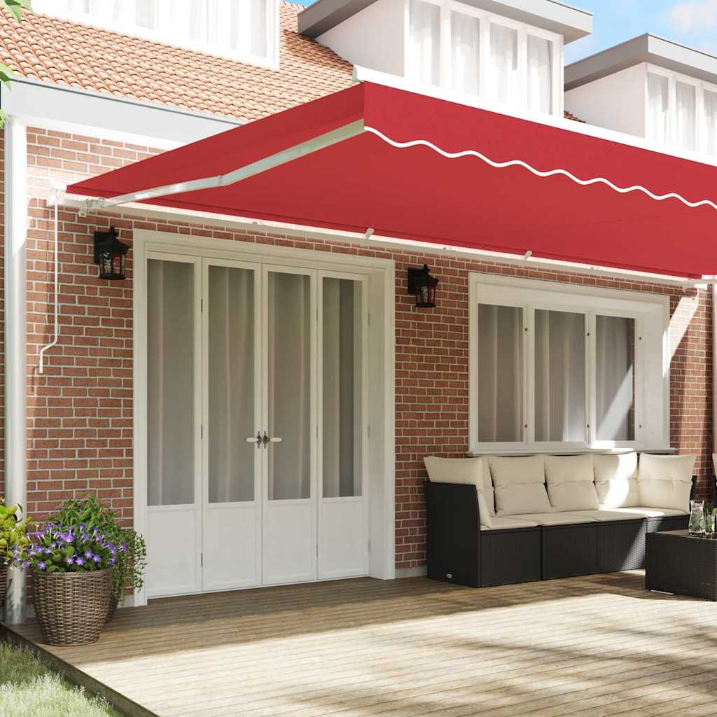 Innvendbar Markise Rød 600 × 350 cm Polyester og Metall