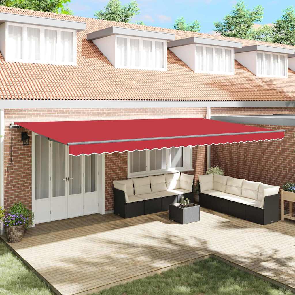 Innvendbar Markise Rød 600 × 350 cm stoff