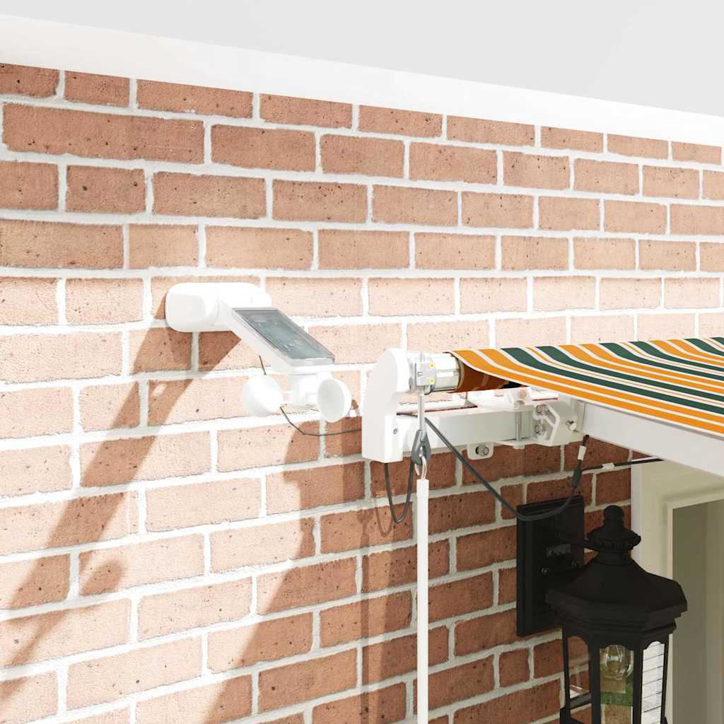 Innvendbar Markise med LED -stripelys Grønn og gul 600 × 350 cm