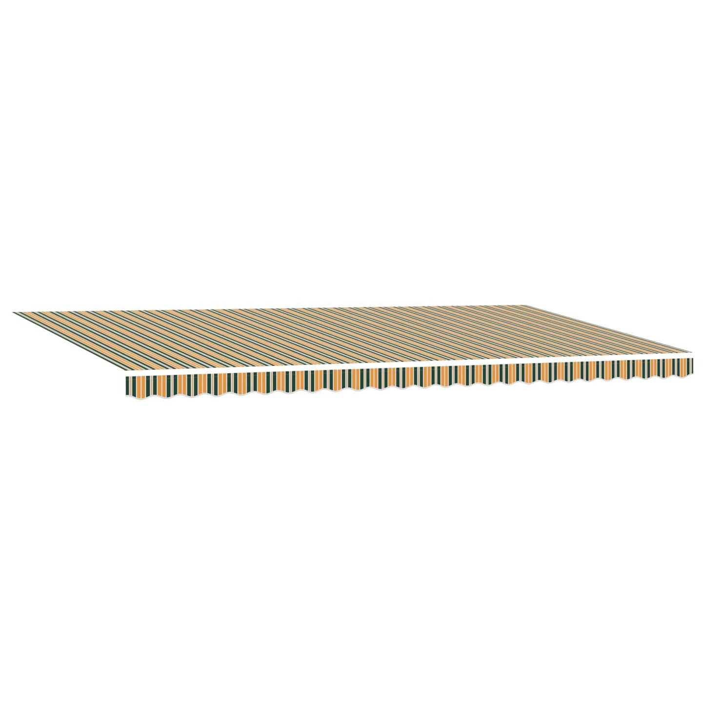 Uttrekkbar markise Grønn og gul 600 × 350 cm Stoff og Aluminium