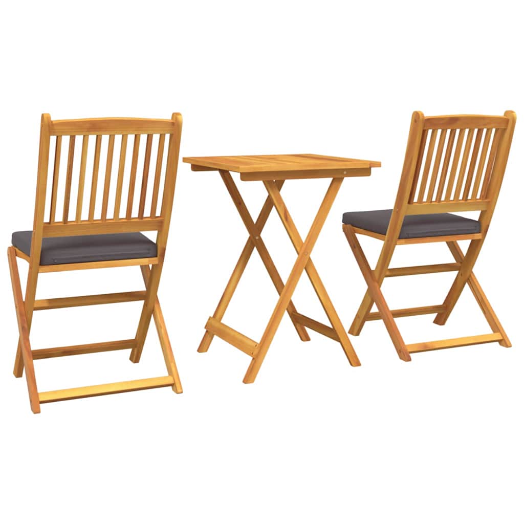 Hage Bistro Sett 3 pcs Brun heltre akasie