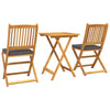 Hage Bistro Sett 3 pcs Brun heltre akasie