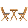 Hage Bistro Sett 3 pcs Brun heltre akasie