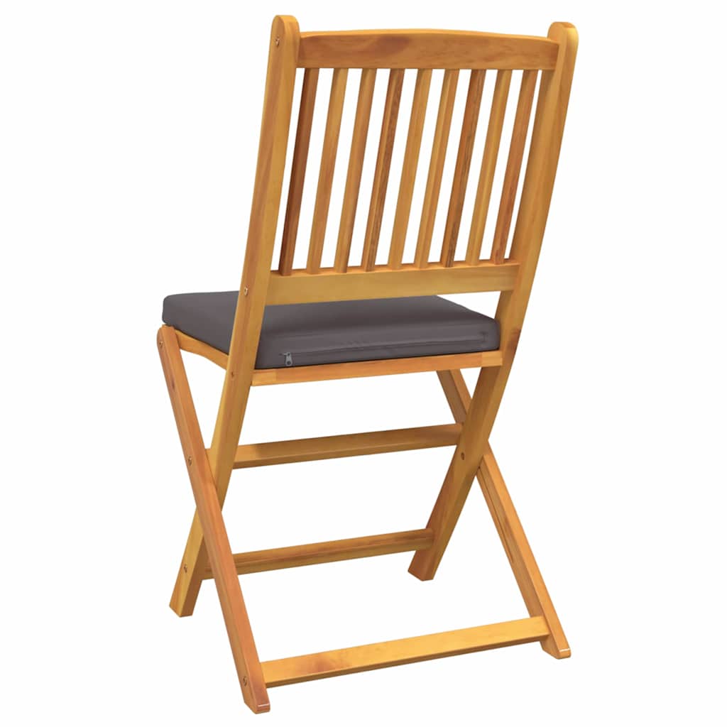 Sammenleggbart stol med pute Folding 2 pcs Grå 49 x 57.5 x 92cm
