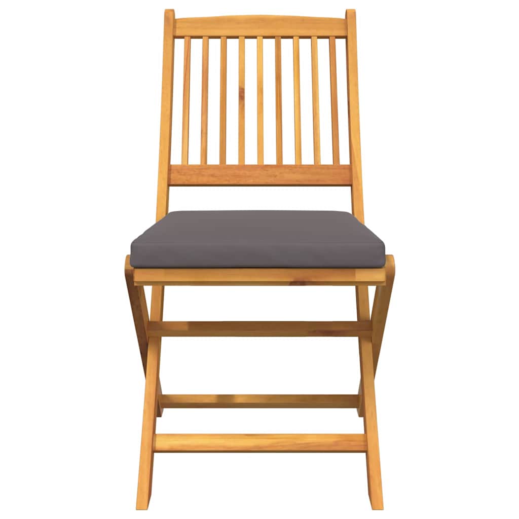 Sammenleggbart stol med pute Folding 2 pcs Grå 49 x 57.5 x 92cm