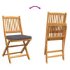 Sammenleggbart stol med pute Folding 2 pcs Grå 49 x 57.5 x 92cm