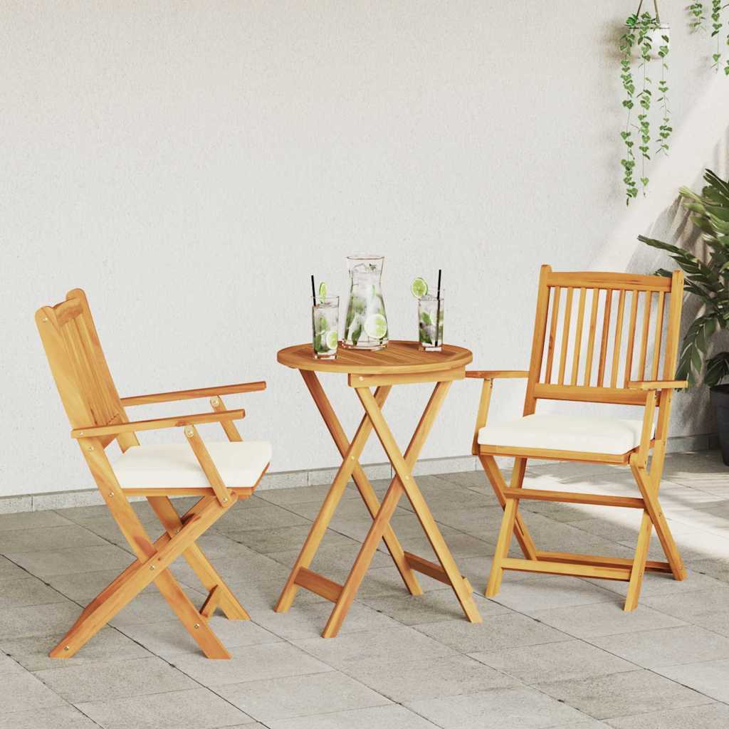 Sammenleggbart stol med pute 2 pcs Hvit 49 x 57.5 x 92cm