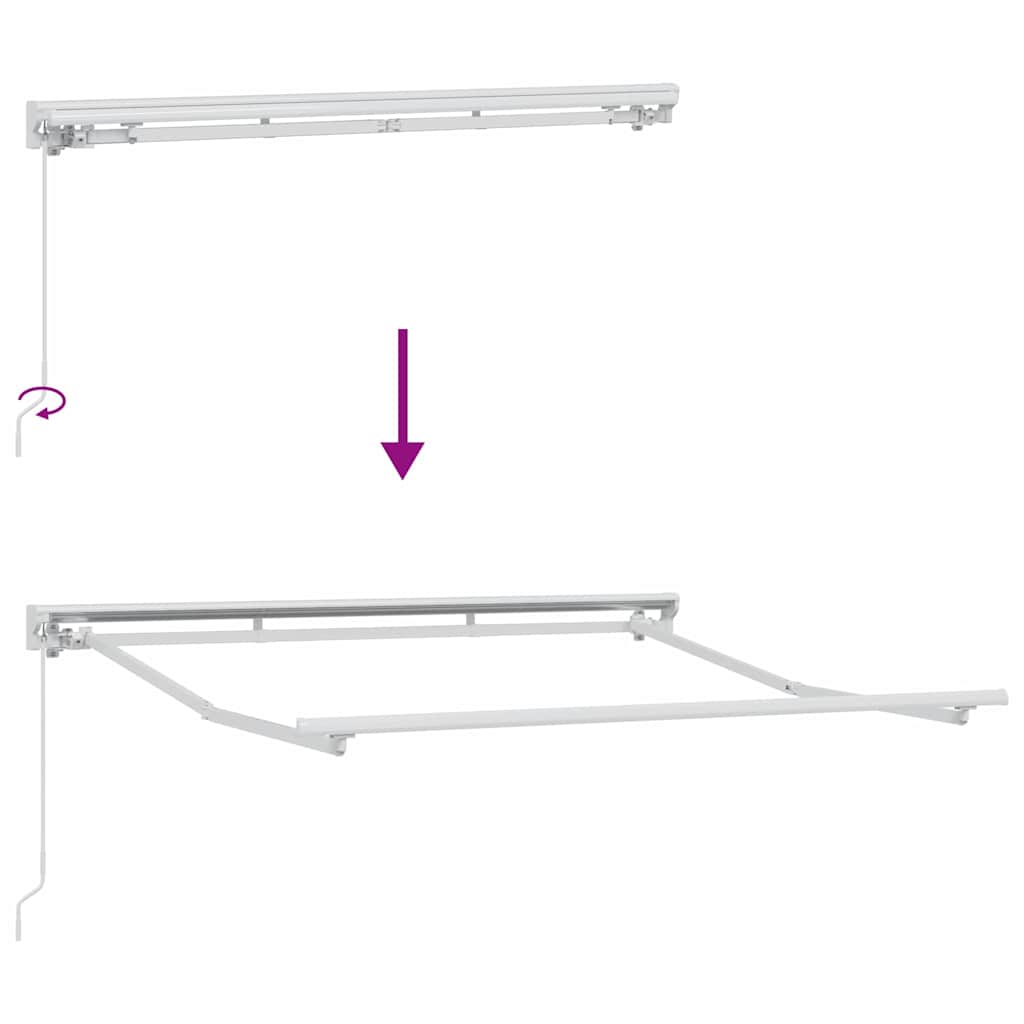 Markiseramme Justerbar Hvit 2,5 x 2 m Stål