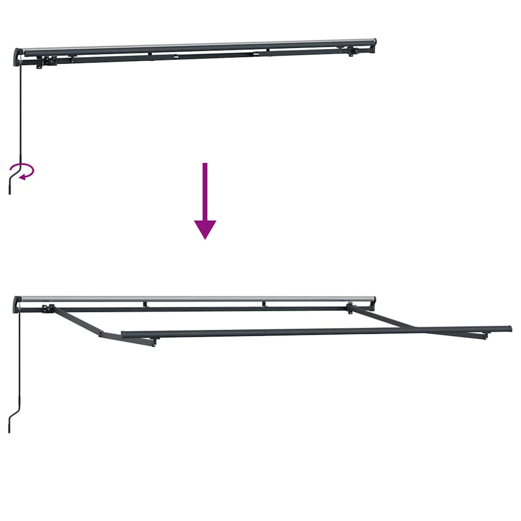 Markiseramme Antrasitt 3,5 x 2 m Metall