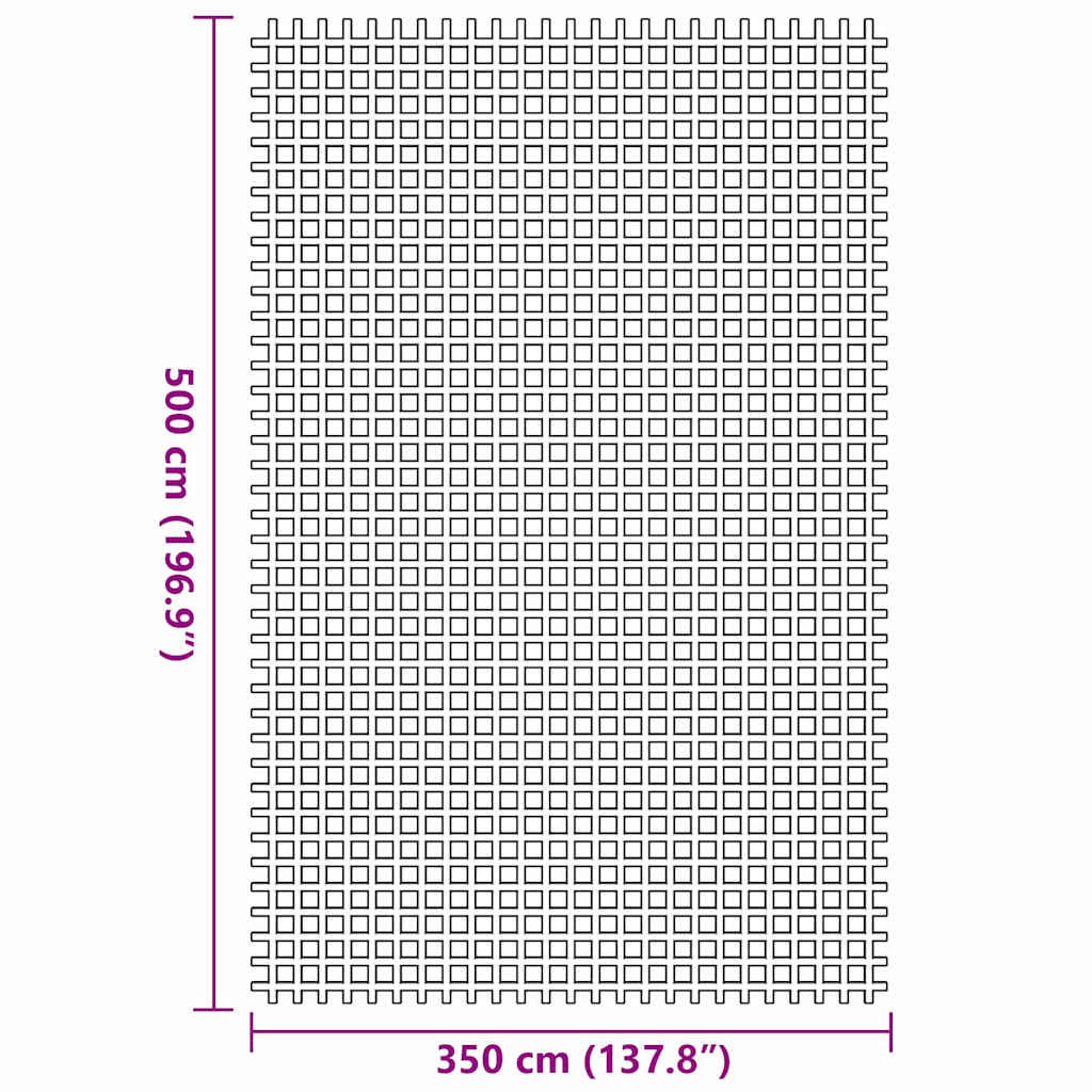 Teppe til telt grønn 500 × 350 cm Polyester