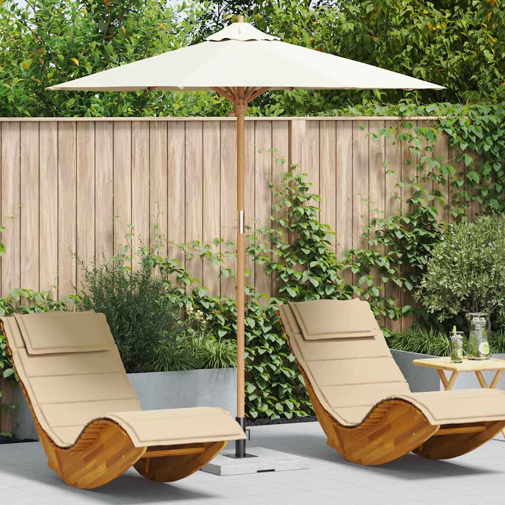 Hageparasol Cremehvite Ø 217 x 230 cm Bambus