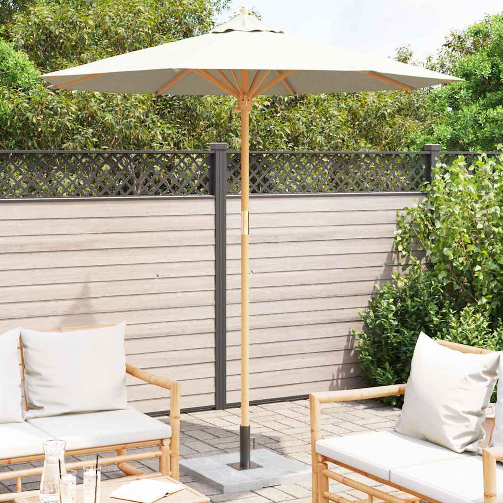 Hageparasol Cremehvite Ø 217 x 230 cm Bambus
