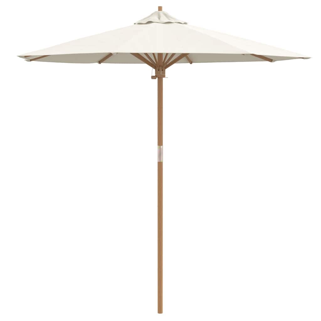 Hageparasol Cremehvite Ø 217 x 230 cm Bambus