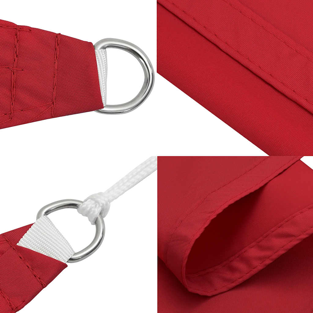 Solseil rød 7x5x5 m 100 % polyester oxford