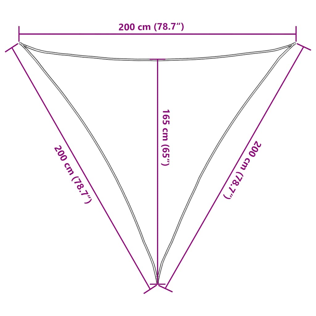 Solseil oransje 2x2x2 m 100 % polyester oxford