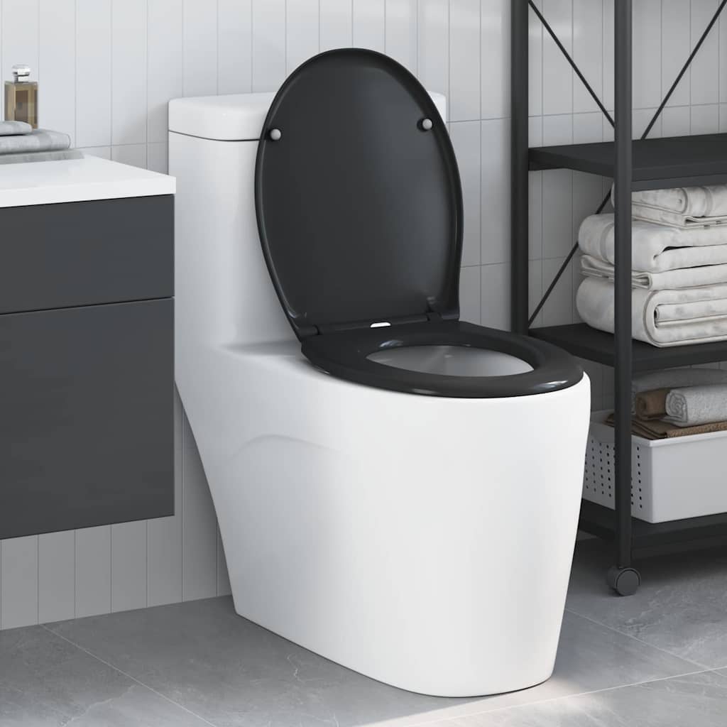 Toalettsete Svart 47 x 37 x 4 cm Duroplast