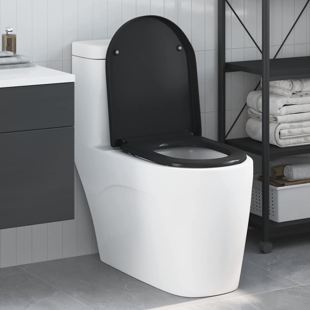 Toalettsete Svart 49 x 36 x 4 cm Duroplast