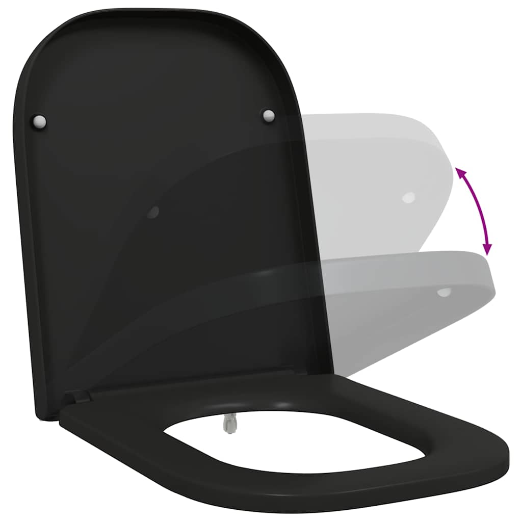 Toalettsete Svart 47,5 x 35 x 3,6 cm Duroplast