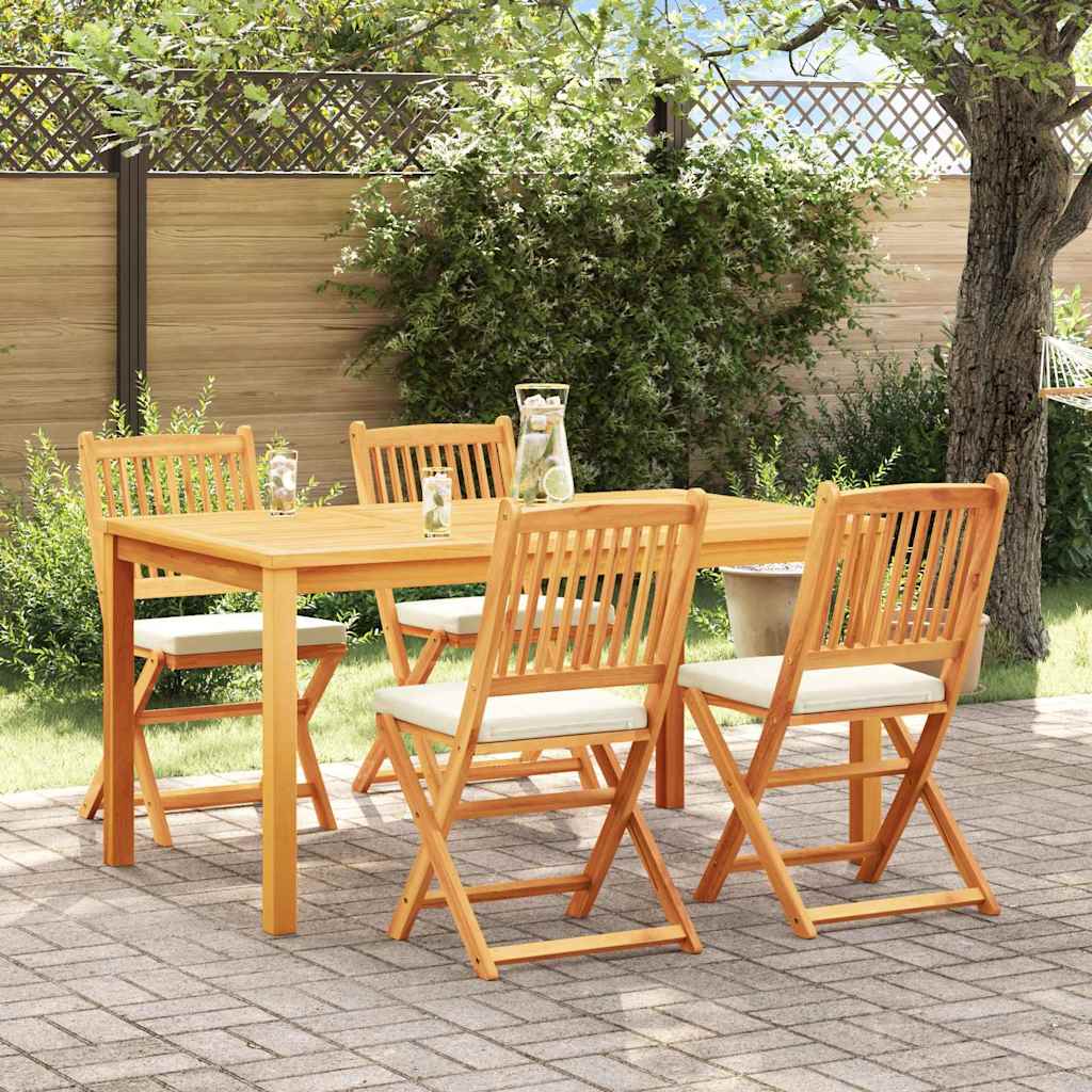 Sammenleggbart stol med pute 4 pcs Hvit 49 x 57.5 x 92cm