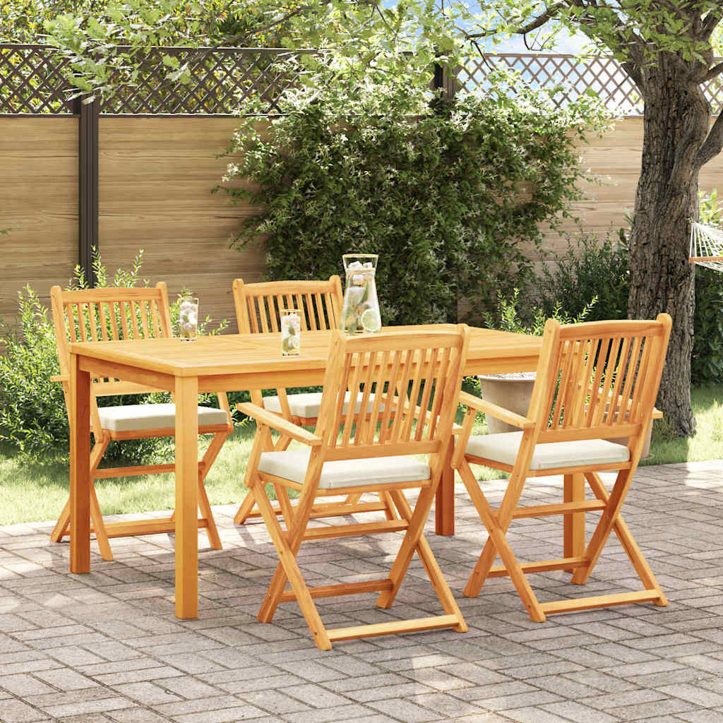 Sammenleggbart stol med pute 4 pcs Hvit 49 x 57.5 x 92cm