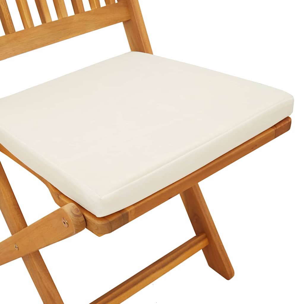 Sammenleggbart stol med pute 6 pcs Hvit 49 x 57.5 x 92cm